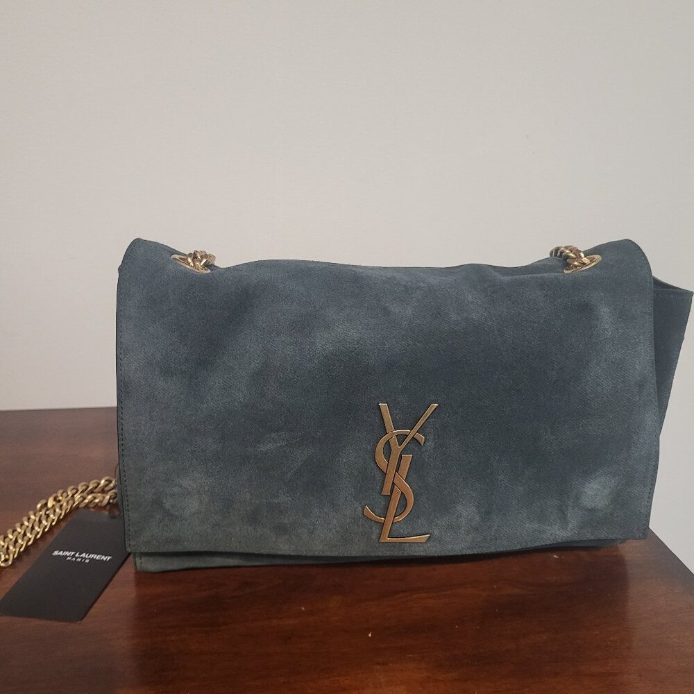 Like New Reversible Suede and Leather Kate Handbag